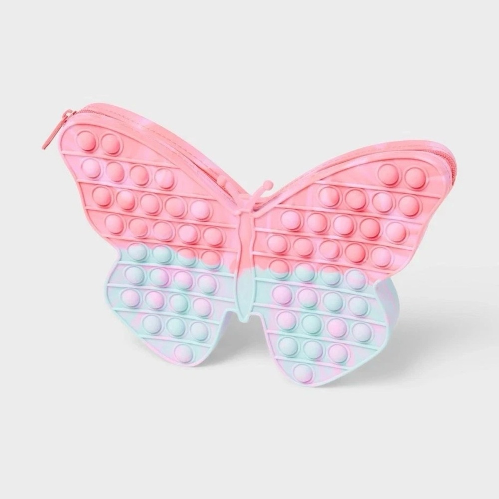 Pop Fidget Bubble Pop Pencil Pouch Butterfly 
New with Tag